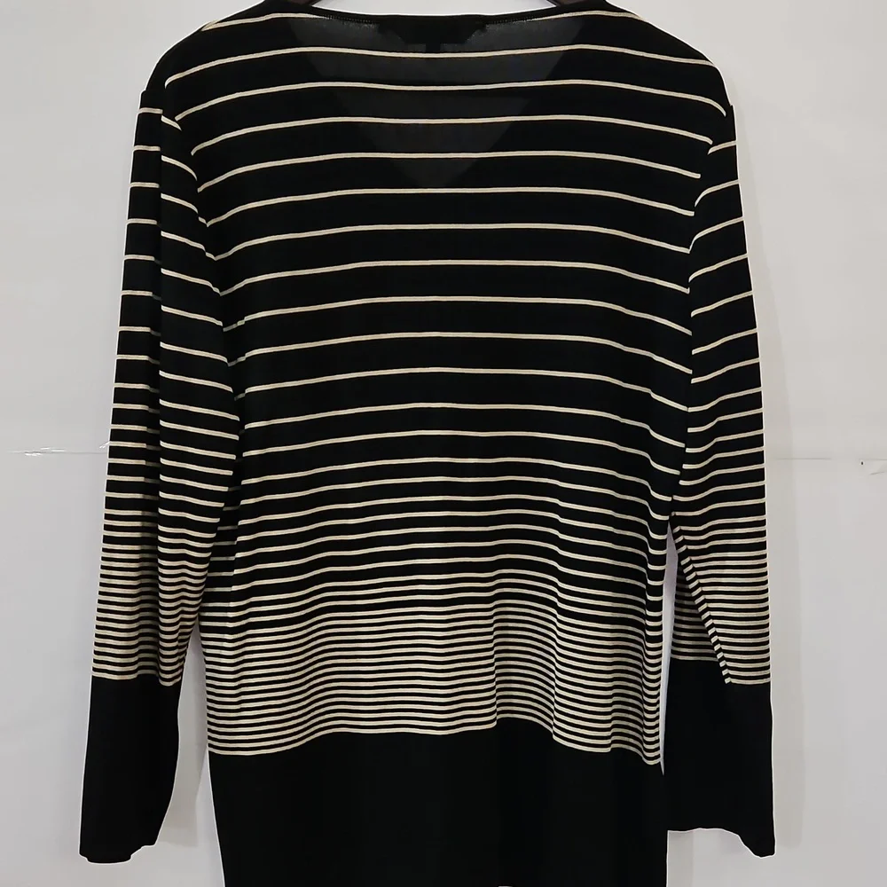Howard Wolf Escape Vintage Black And Tan Stretchy Womens Sweater Sz Lg